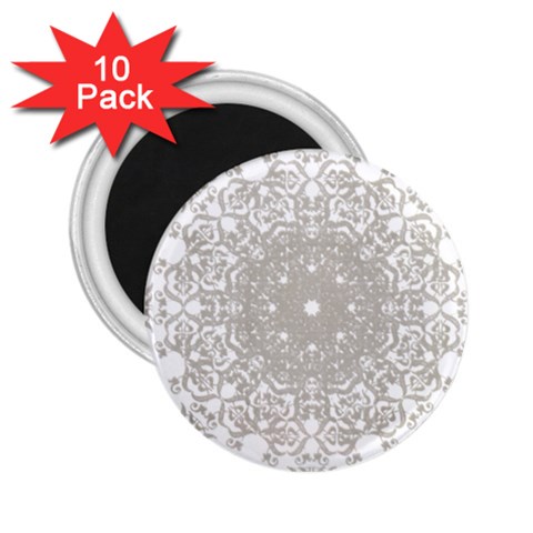 Silver Snowflake Doily 2.25  Magnet (10 pack) from ArtsNow.com Front