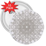 Silver Snowflake Doily 3  Button (10 pack)