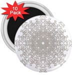 Silver Snowflake Doily 3  Magnet (10 pack)