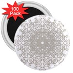 Silver Snowflake Doily 3  Magnet (100 pack)