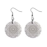 Silver Snowflake Doily 1  Button Earrings