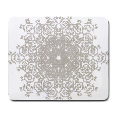 Silver Snowflake Doily Large Mousepad from ArtsNow.com Front