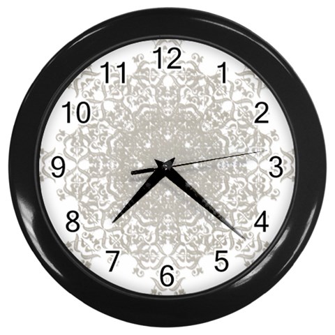 Silver Snowflake Doily Wall Clock (Black) from ArtsNow.com Front