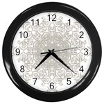 Silver Snowflake Doily Wall Clock (Black)