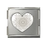 Silver Snowflake Doily Mega Link Heart Italian Charm (18mm)