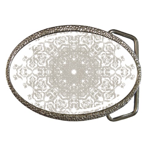 Silver Snowflake Doily Belt Buckle from ArtsNow.com Front