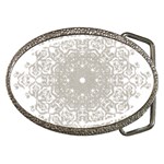 Silver Snowflake Doily Belt Buckle