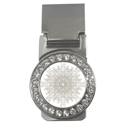 Silver Snowflake Doily Money Clip (CZ) from ArtsNow.com Front