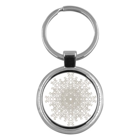 Silver Snowflake Doily Key Chain (Round) from ArtsNow.com Front