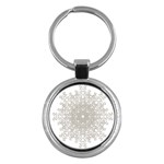 Silver Snowflake Doily Key Chain (Round)