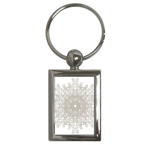 Silver Snowflake Doily Key Chain (Rectangle) from ArtsNow.com Front