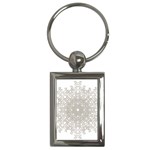 Silver Snowflake Doily Key Chain (Rectangle)