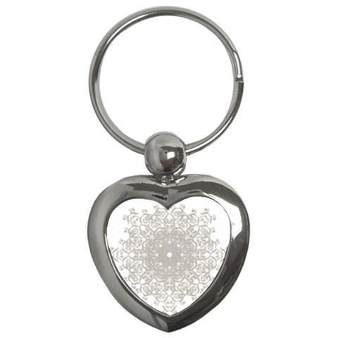 Silver Snowflake Doily Key Chain (Heart) from ArtsNow.com Front