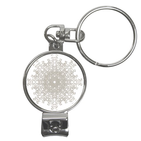 Silver Snowflake Doily Nail Clippers Key Chain from ArtsNow.com Front