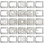 Silver Snowflake Doily 9mm Italian Charm (25 pack)