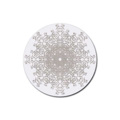 Silver Snowflake Doily Rubber Round Coaster (4 pack) from ArtsNow.com Front