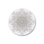 Silver Snowflake Doily Rubber Round Coaster (4 pack)