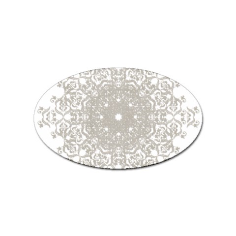 Silver Snowflake Doily Sticker (Oval) from ArtsNow.com Front