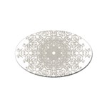 Silver Snowflake Doily Sticker (Oval)