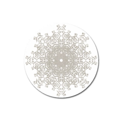 Silver Snowflake Doily Magnet 3  (Round) from ArtsNow.com Front