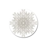 Silver Snowflake Doily Magnet 3  (Round)