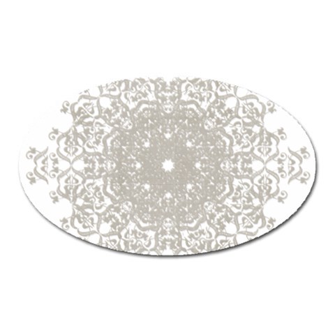 Silver Snowflake Doily Magnet (Oval) from ArtsNow.com Front