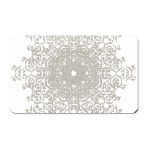 Silver Snowflake Doily Magnet (Rectangular) from ArtsNow.com Front