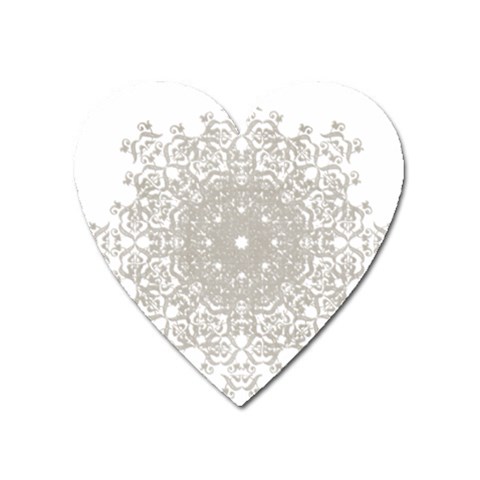 Silver Snowflake Doily Magnet (Heart) from ArtsNow.com Front