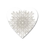 Silver Snowflake Doily Magnet (Heart)