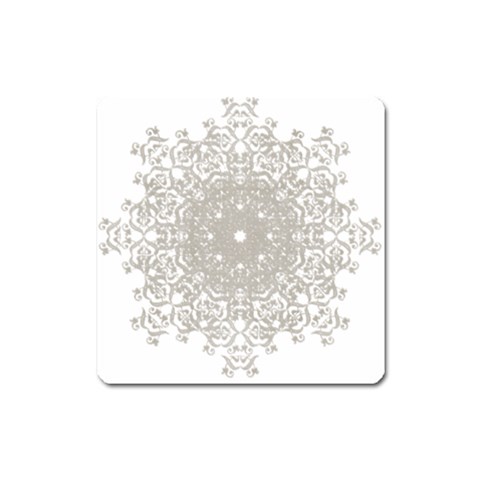 Silver Snowflake Doily Magnet (Square) from ArtsNow.com Front