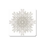 Silver Snowflake Doily Magnet (Square)