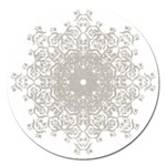 Silver Snowflake Doily Magnet 5  (Round)