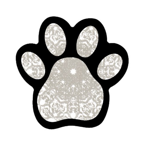 Silver Snowflake Doily Magnet (Paw Print) from ArtsNow.com Front