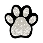 Silver Snowflake Doily Magnet (Paw Print)