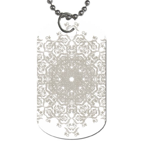 Silver Snowflake Doily Dog Tag (One Side) from ArtsNow.com Front