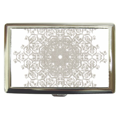 Silver Snowflake Doily Cigarette Money Case from ArtsNow.com Front