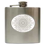 Silver Snowflake Doily Hip Flask (6 oz)