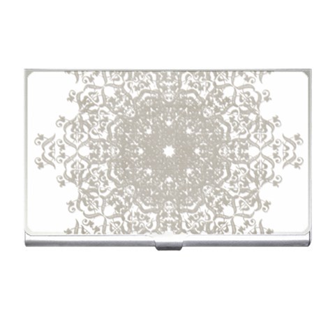 Silver Snowflake Doily Business Card Holder from ArtsNow.com Front