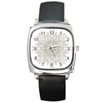 Silver Snowflake Doily Square Metal Watch