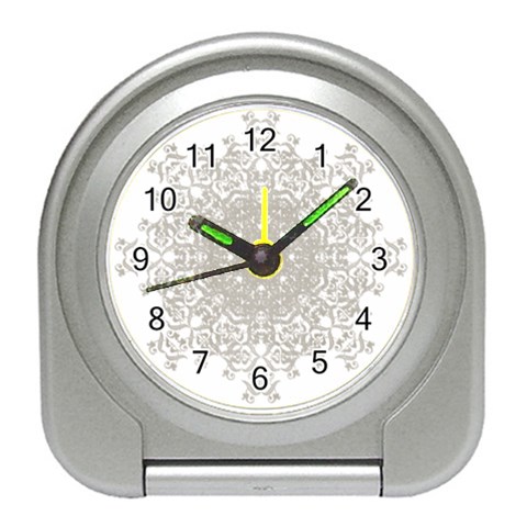 Silver Snowflake Doily Travel Alarm Clock from ArtsNow.com Front