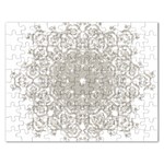 Silver Snowflake Doily Jigsaw Puzzle (Rectangular)