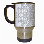 Silver Snowflake Doily Travel Mug (White)