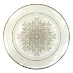 Silver Snowflake Doily Porcelain Plate