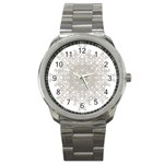 Silver Snowflake Doily Sport Metal Watch