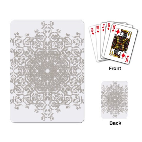 Silver Snowflake Doily Playing Cards Single Design from ArtsNow.com Back