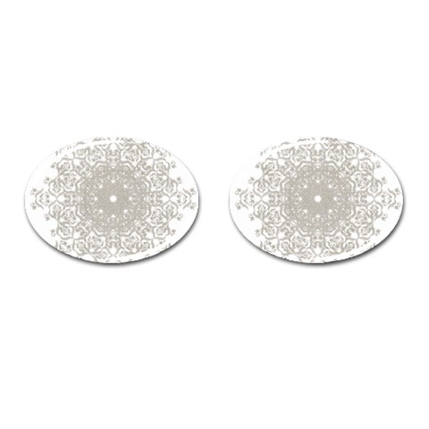 Silver Snowflake Doily Cufflinks (Oval) from ArtsNow.com Front(Pair)