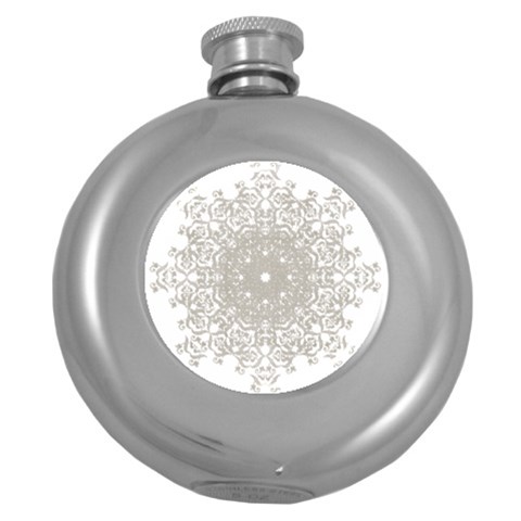 Silver Snowflake Doily Hip Flask (5 oz) from ArtsNow.com Front