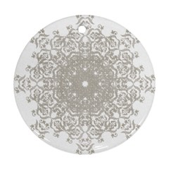 Silver Snowflake Doily Round Ornament (Two Sides) from ArtsNow.com Front