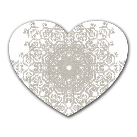 Silver Snowflake Doily Mousepad (Heart) from ArtsNow.com Front