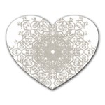 Silver Snowflake Doily Mousepad (Heart)